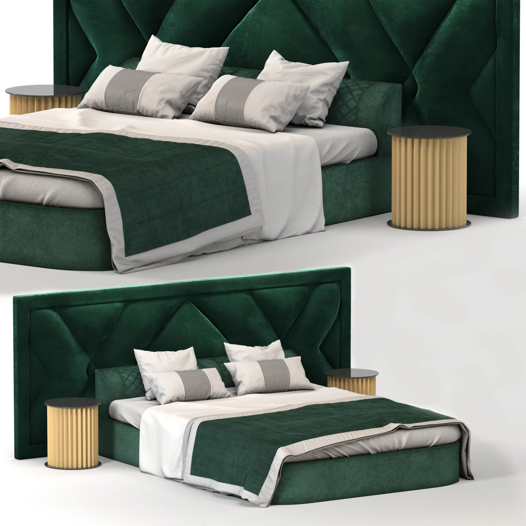 Upholstered Headboard bed modern