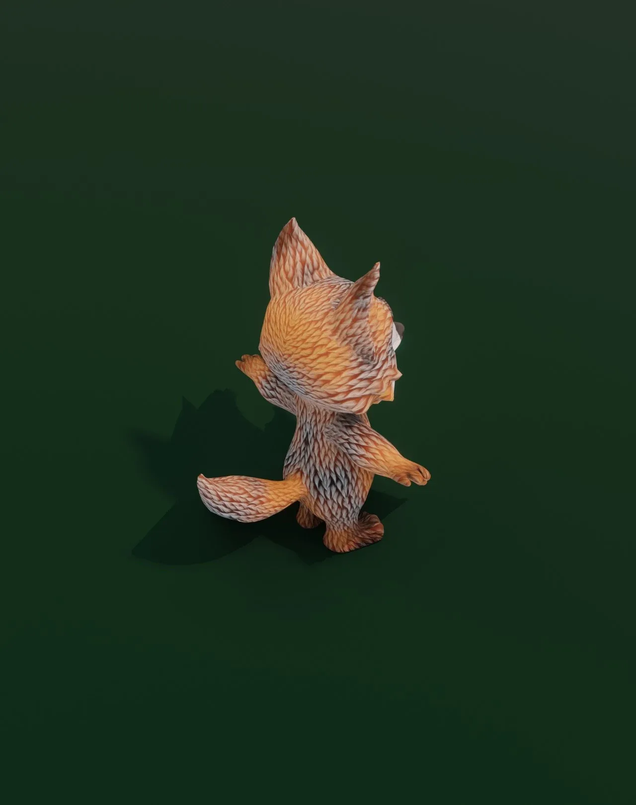 Cartoon Grey Fox Rigged 3D Model