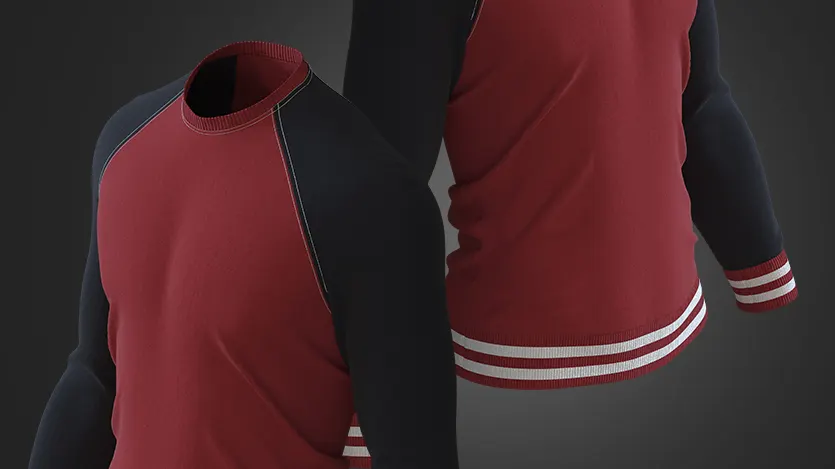 Raglan Sweatshirt Marvelous Designer / Clo3D project