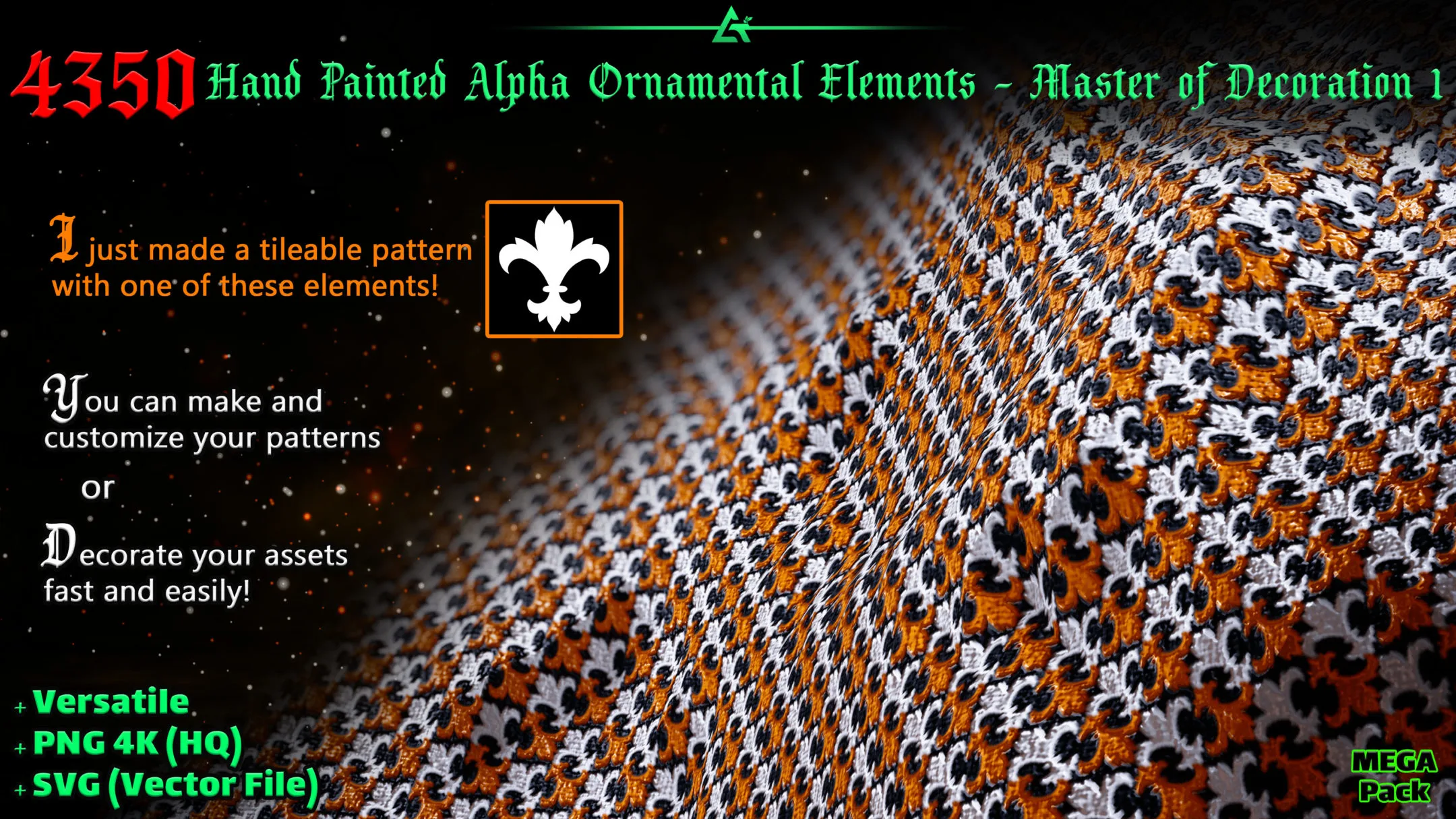 4350 Hand Painted Alpha Ornamental Elements - Master of Decoration 1 (MEGA Pack) - Vol 6