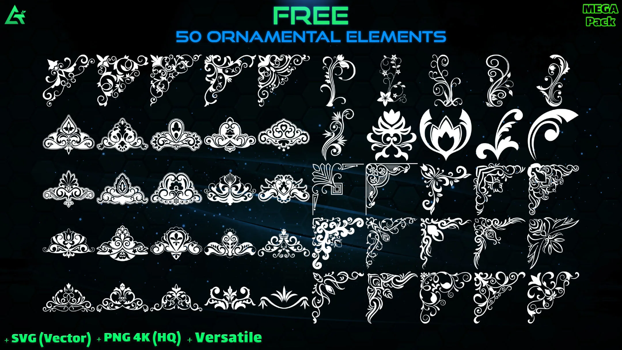 4350 Hand Painted Alpha Ornamental Elements - Master of Decoration 1 (MEGA Pack) - Vol 6