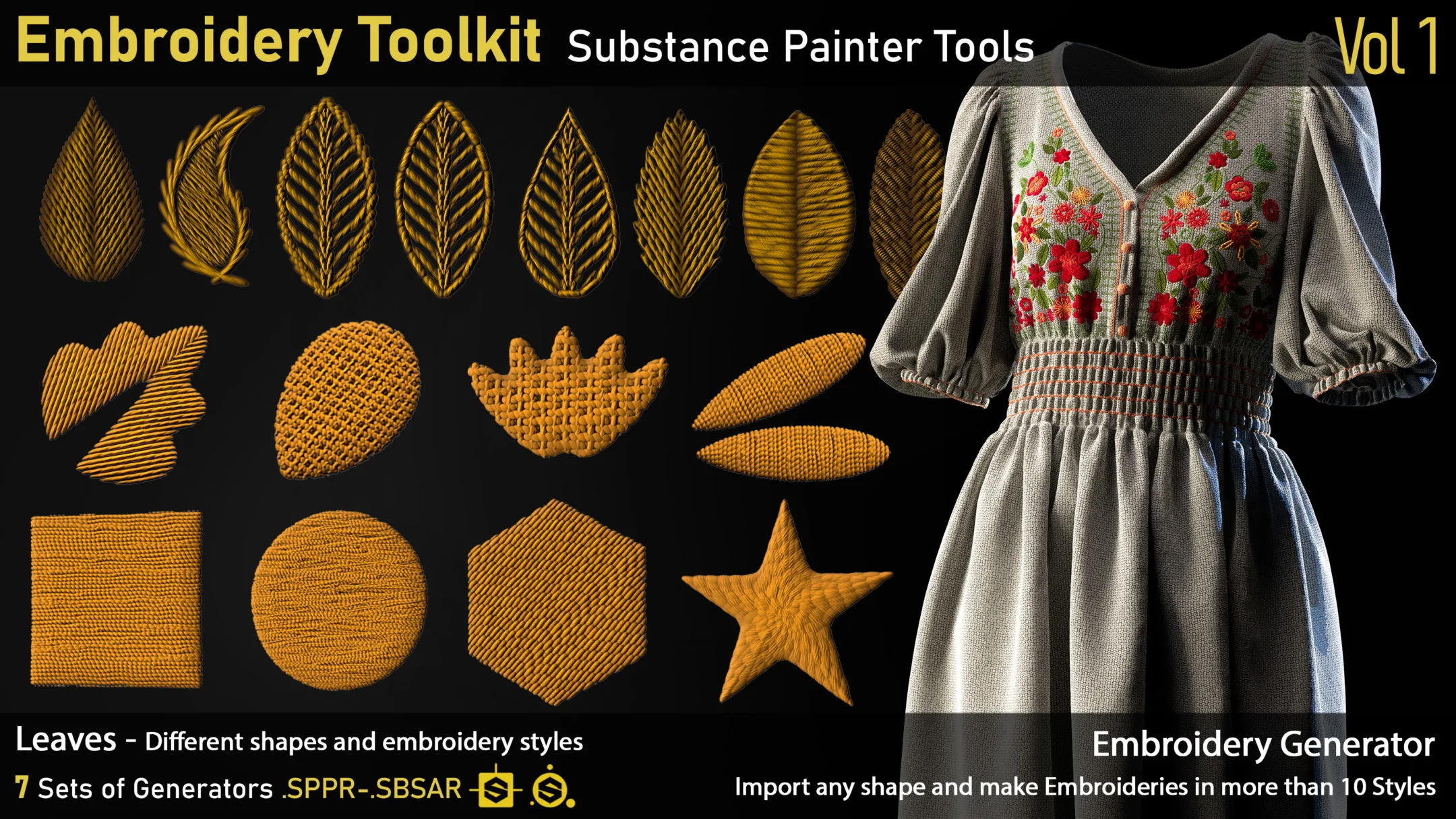 Embroidery Toolkit-Substance Painter tools-Vol1-sppr-sbsar