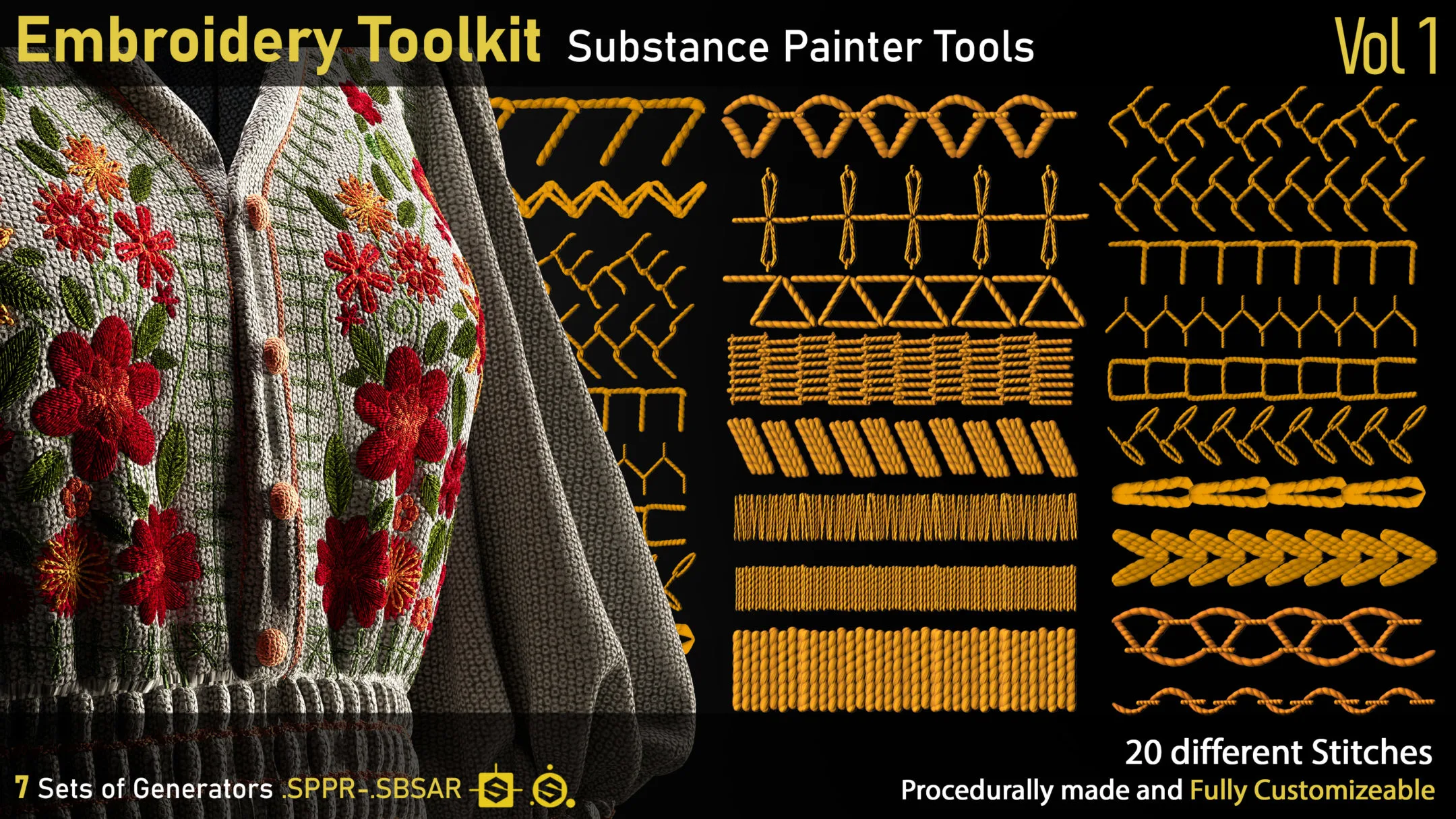 Embroidery Toolkit-Substance Painter tools-Vol1-sppr-sbsar