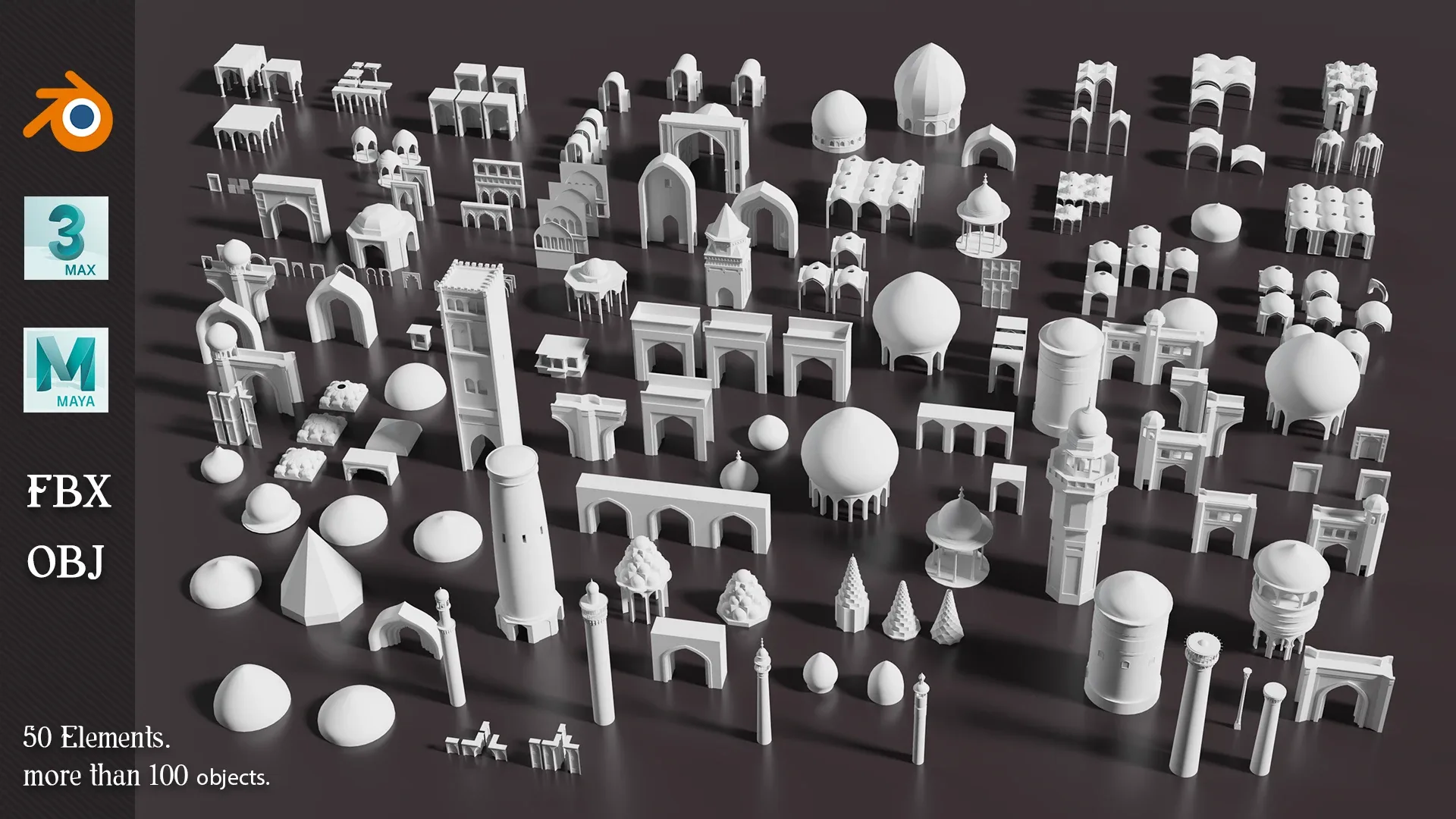 50 Architecture Elements KitBash