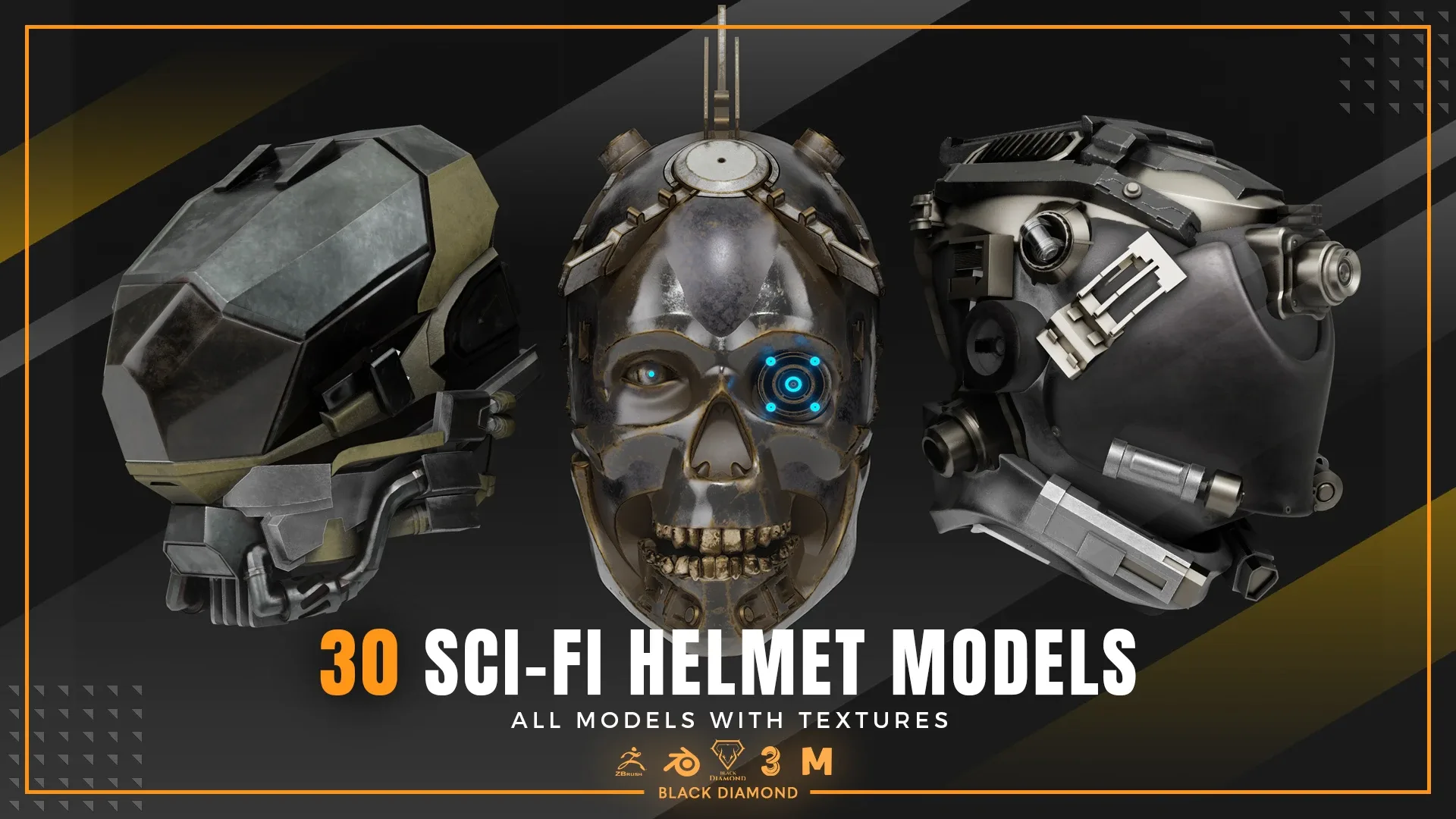 30 Sci Fi Helmet Models with Textures