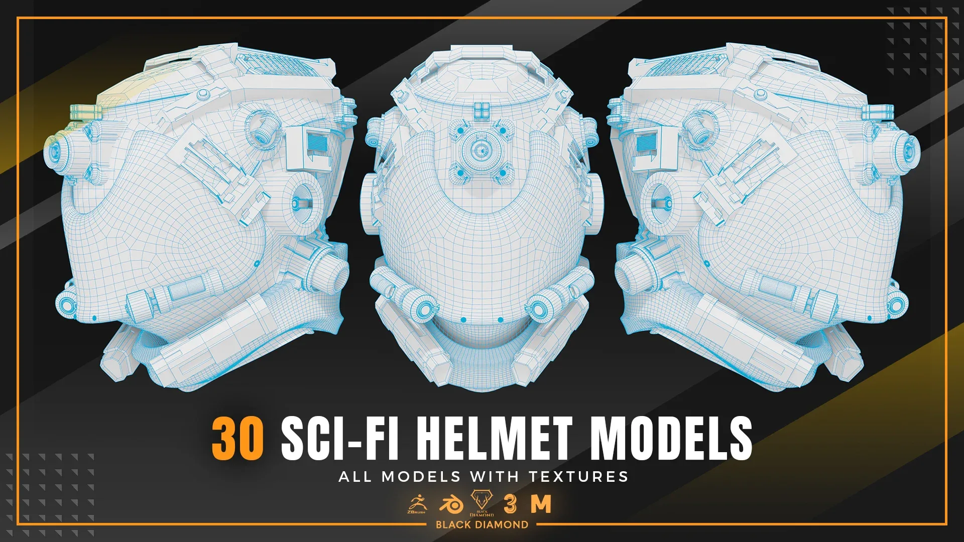 30 Sci Fi Helmet Models with Textures