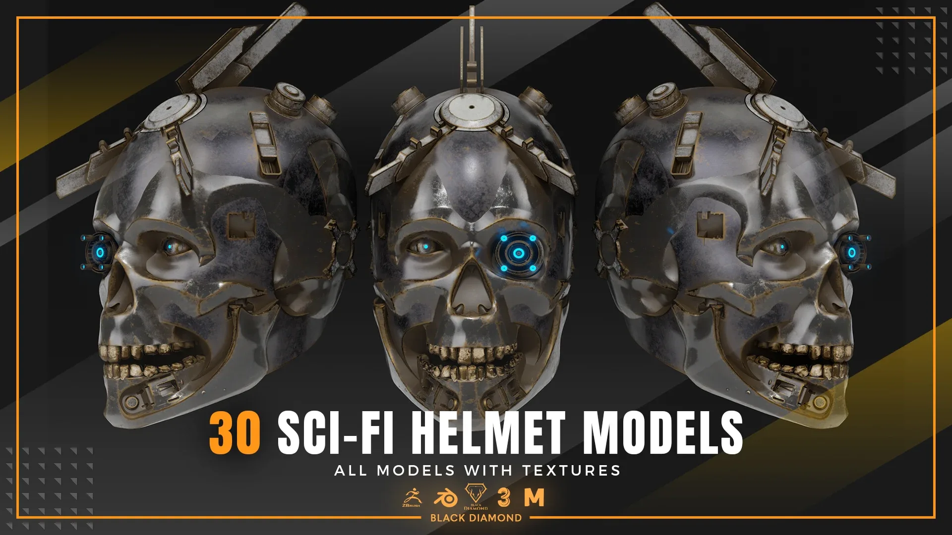 30 Sci Fi Helmet Models with Textures