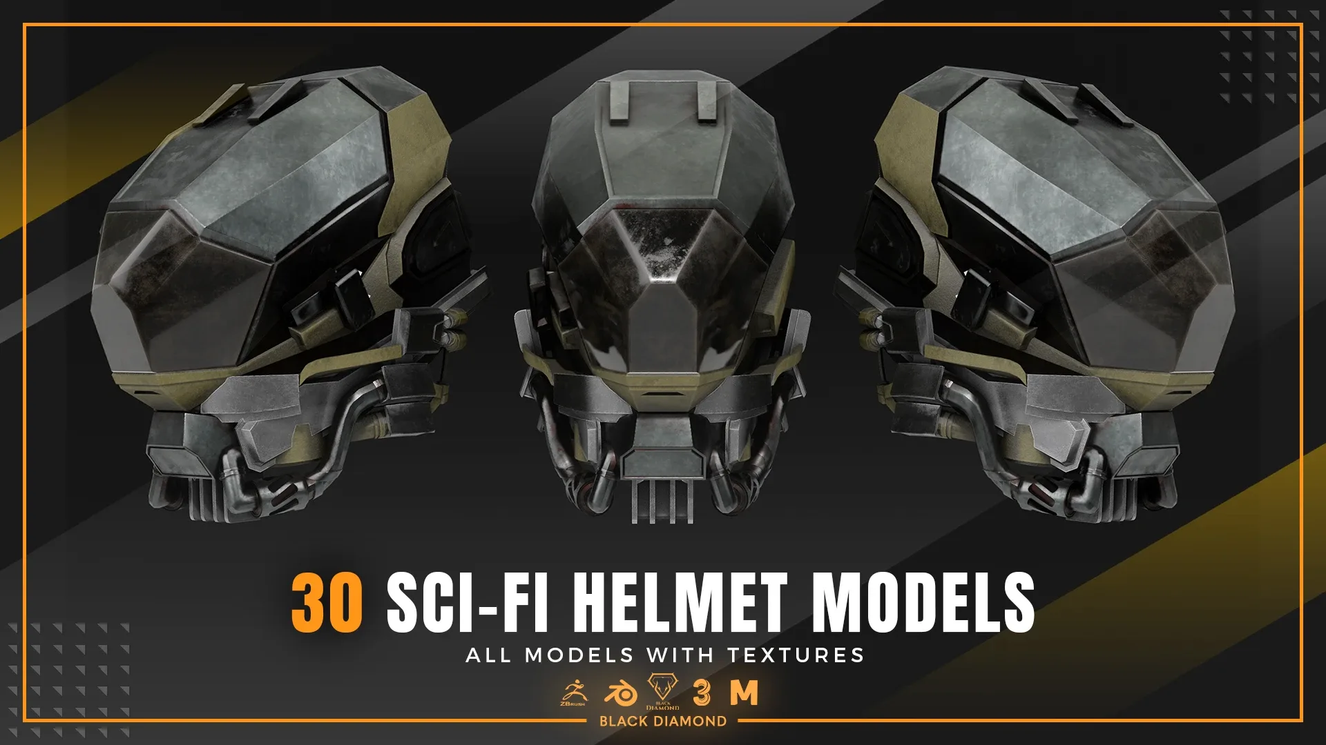 30 Sci Fi Helmet Models with Textures