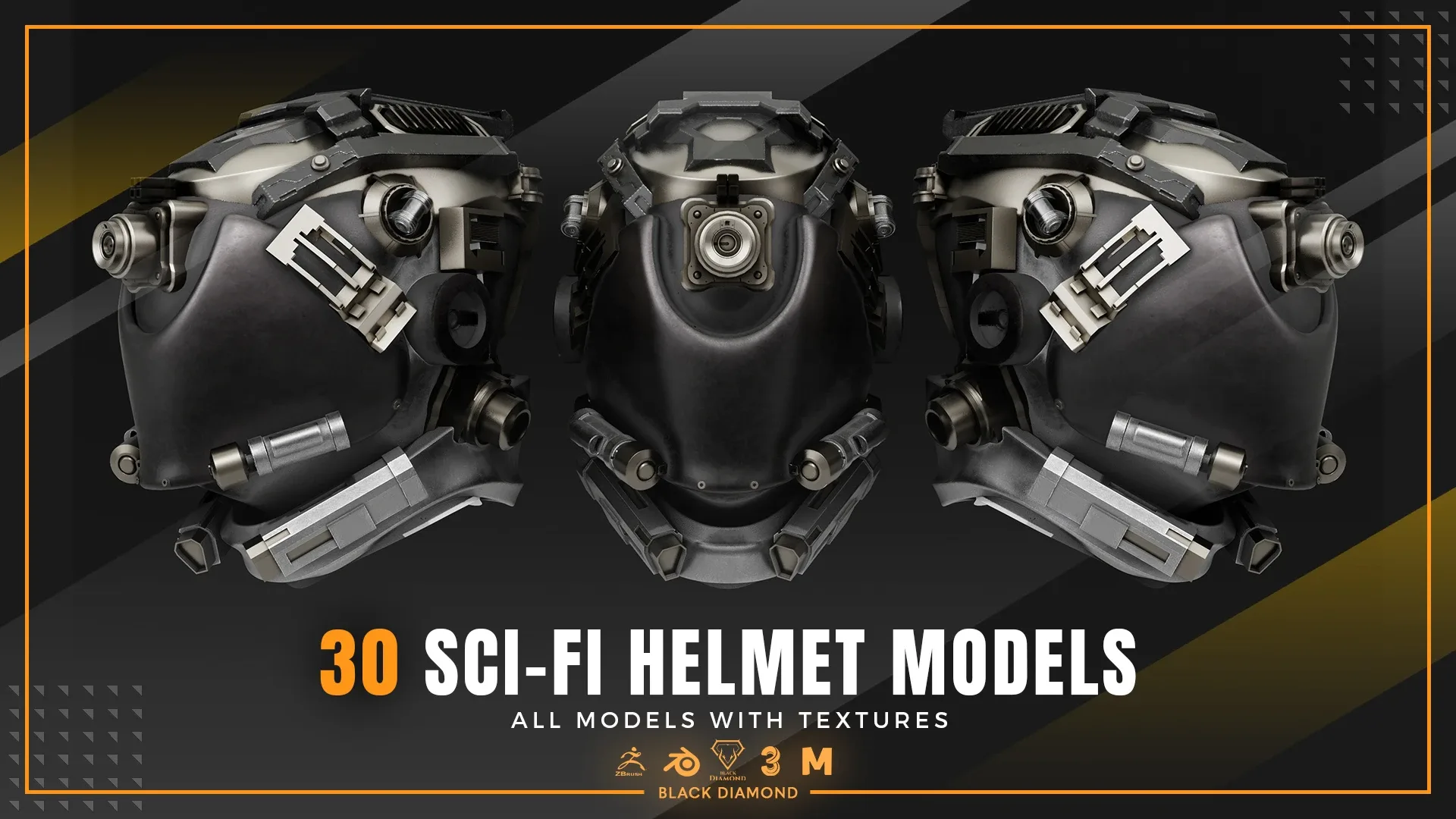 30 Sci Fi Helmet Models with Textures