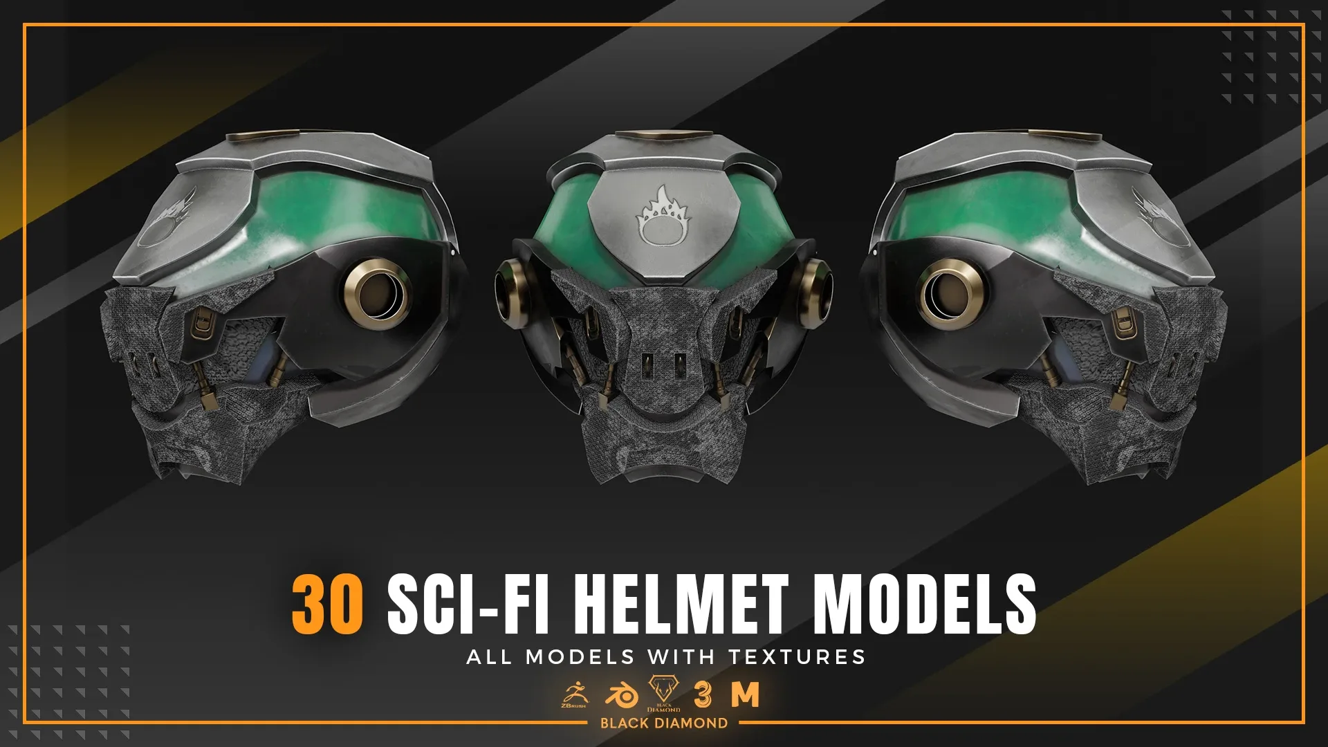 30 Sci Fi Helmet Models with Textures