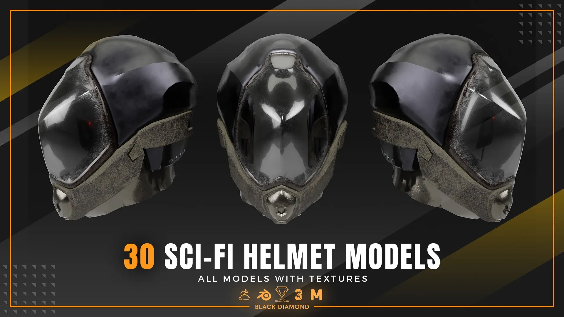 30 Sci Fi Helmet Models with Textures