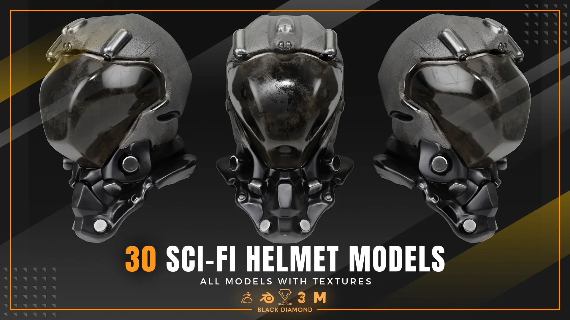 30 Sci Fi Helmet Models with Textures