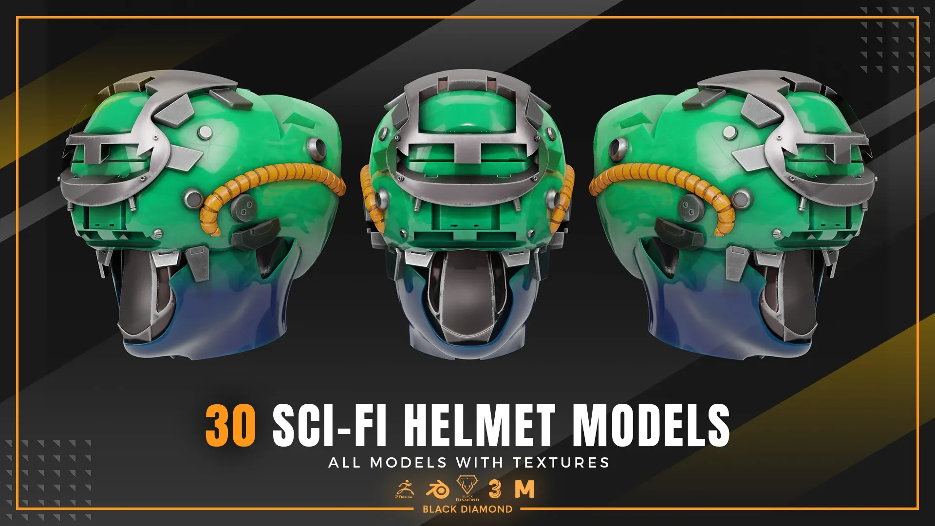 30 Sci Fi Helmet Models with Textures