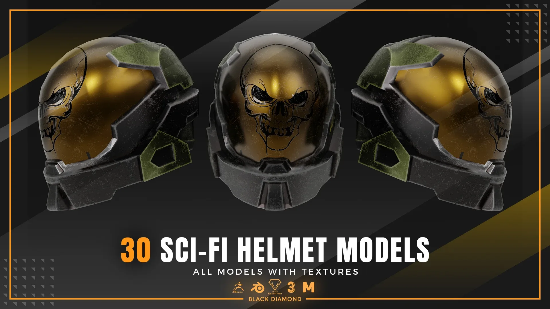 30 Sci Fi Helmet Models with Textures