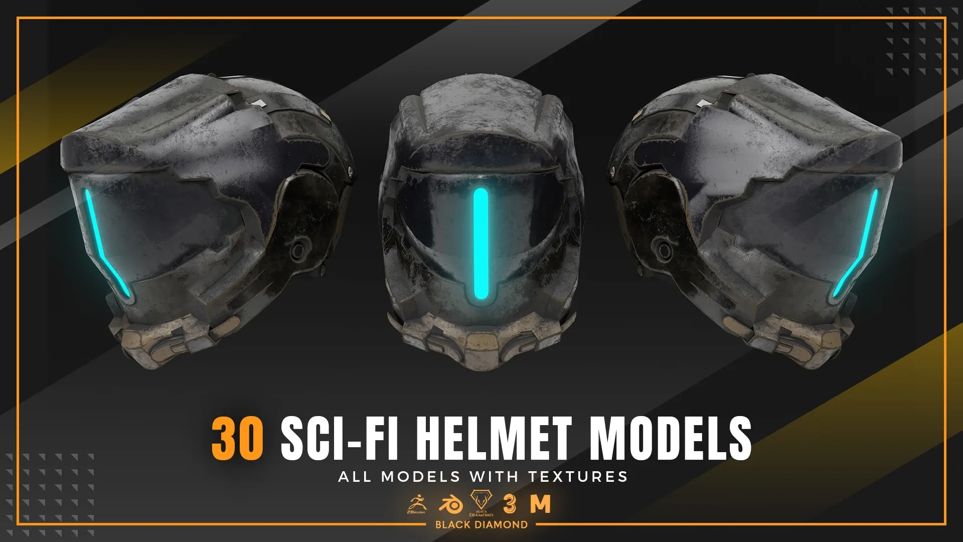 30 Sci Fi Helmet Models with Textures