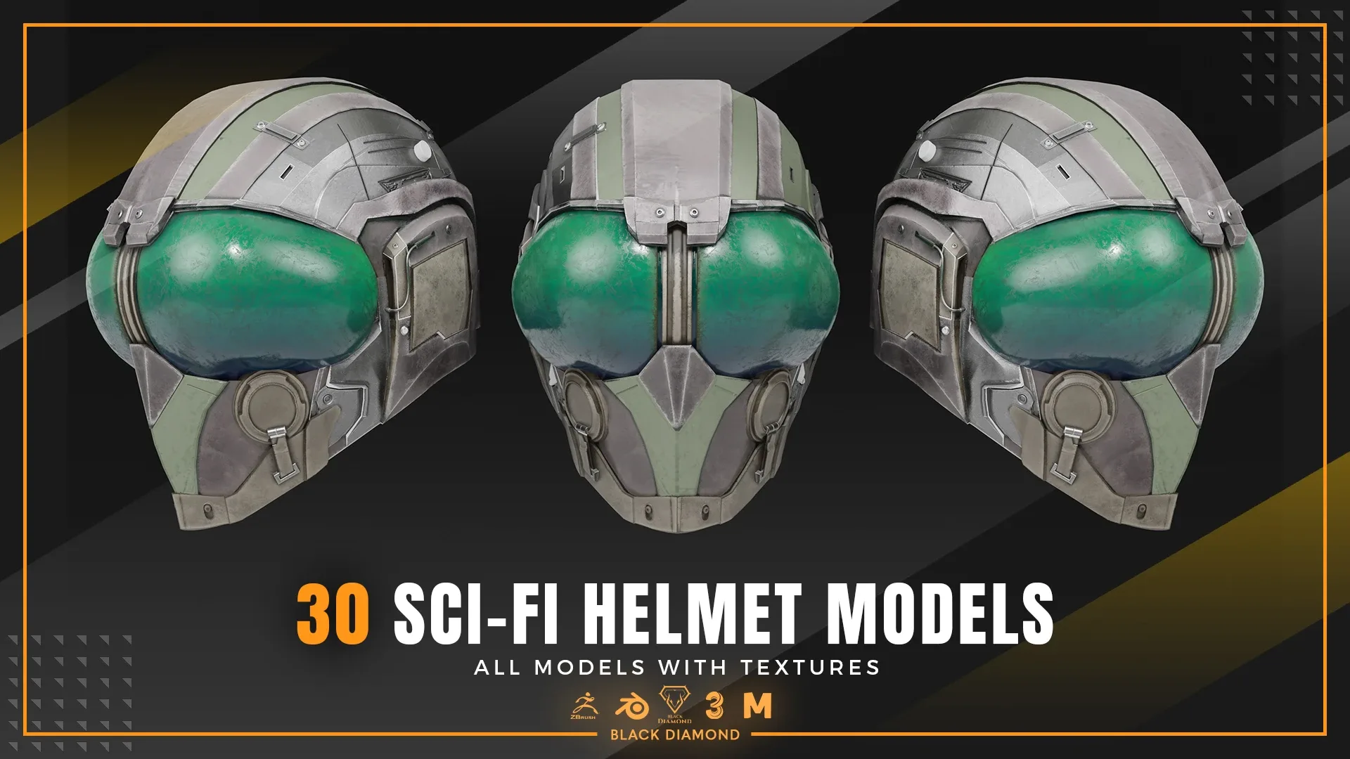 30 Sci Fi Helmet Models with Textures