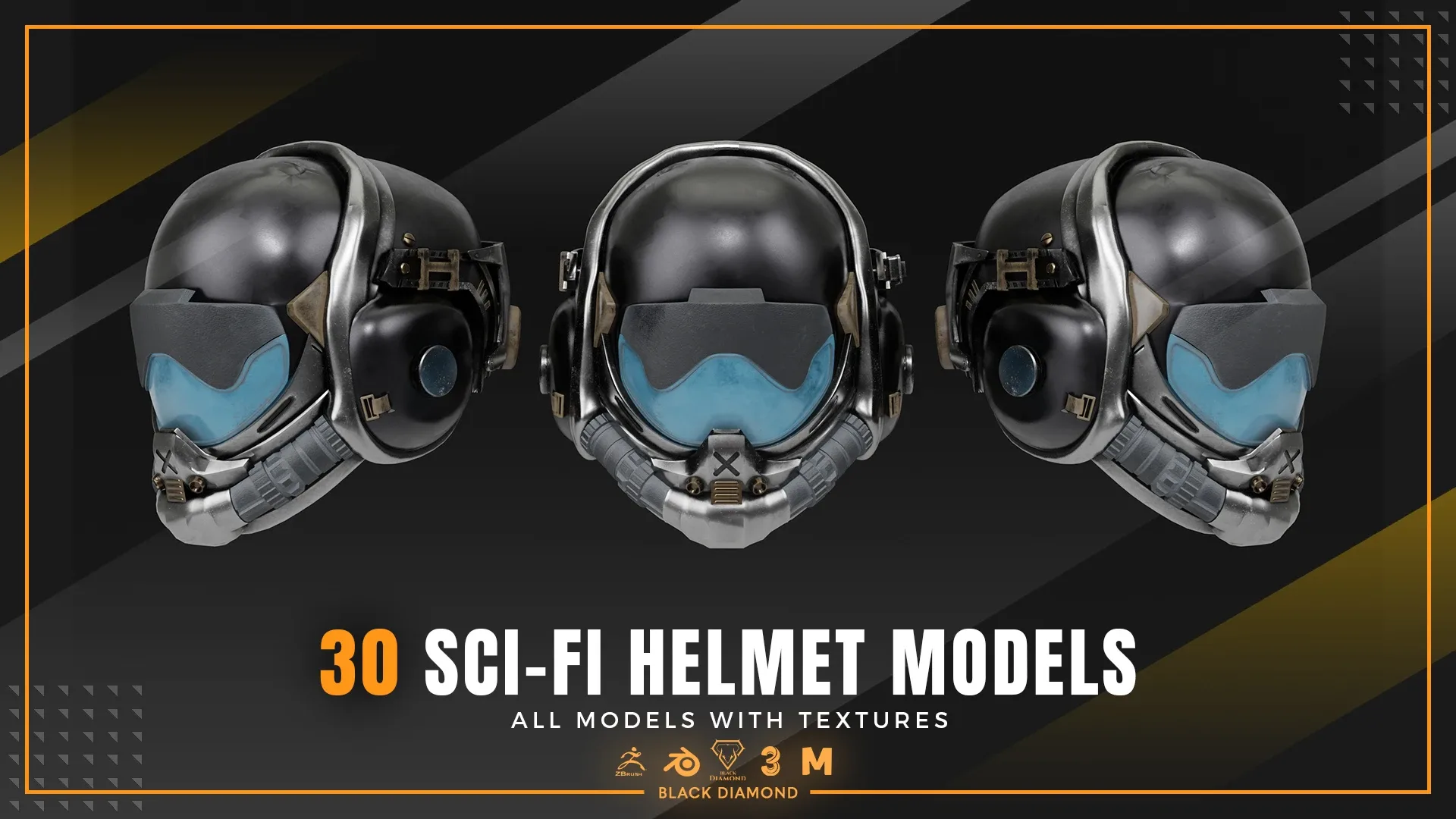 30 Sci Fi Helmet Models with Textures