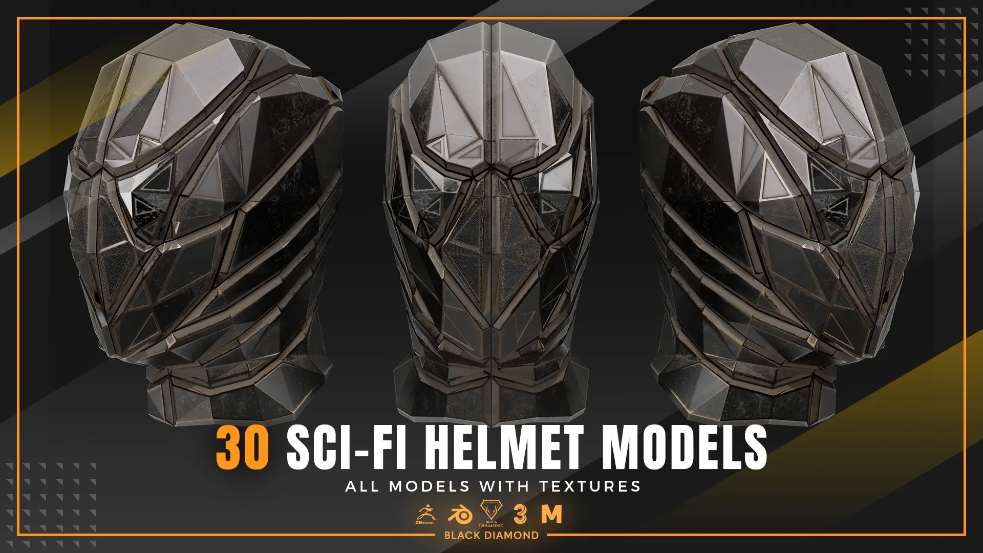 30 Sci Fi Helmet Models with Textures