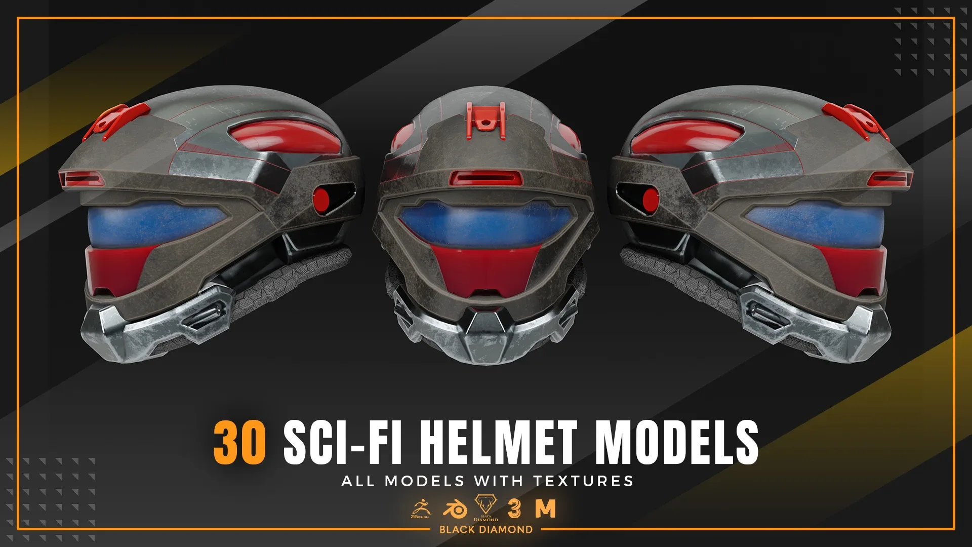 30 Sci Fi Helmet Models with Textures