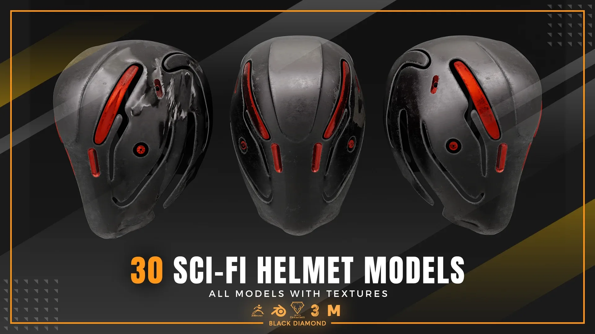 30 Sci Fi Helmet Models with Textures