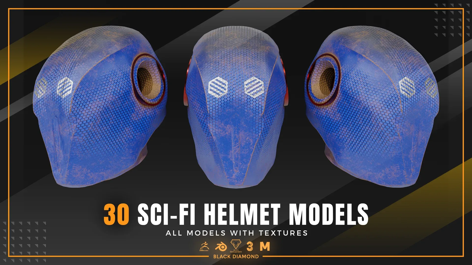 30 Sci Fi Helmet Models with Textures