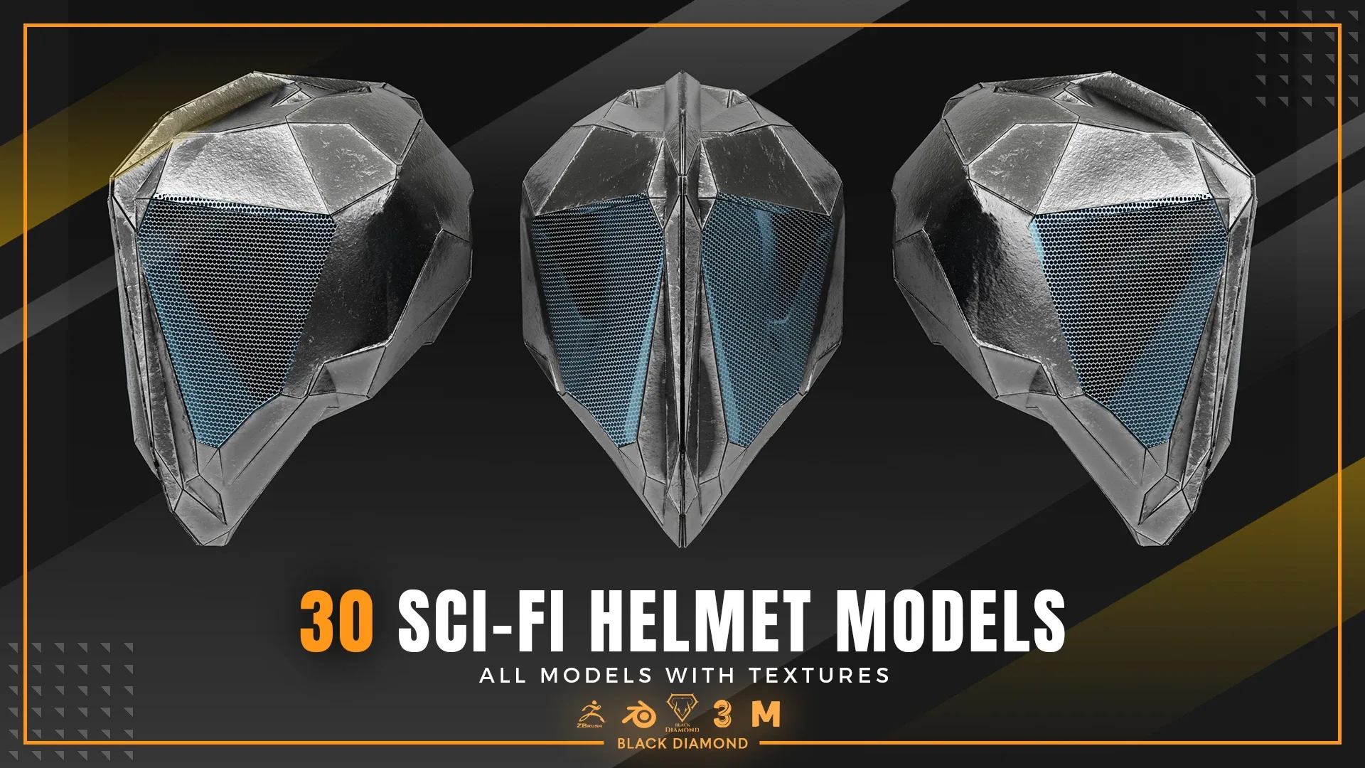 30 Sci Fi Helmet Models with Textures