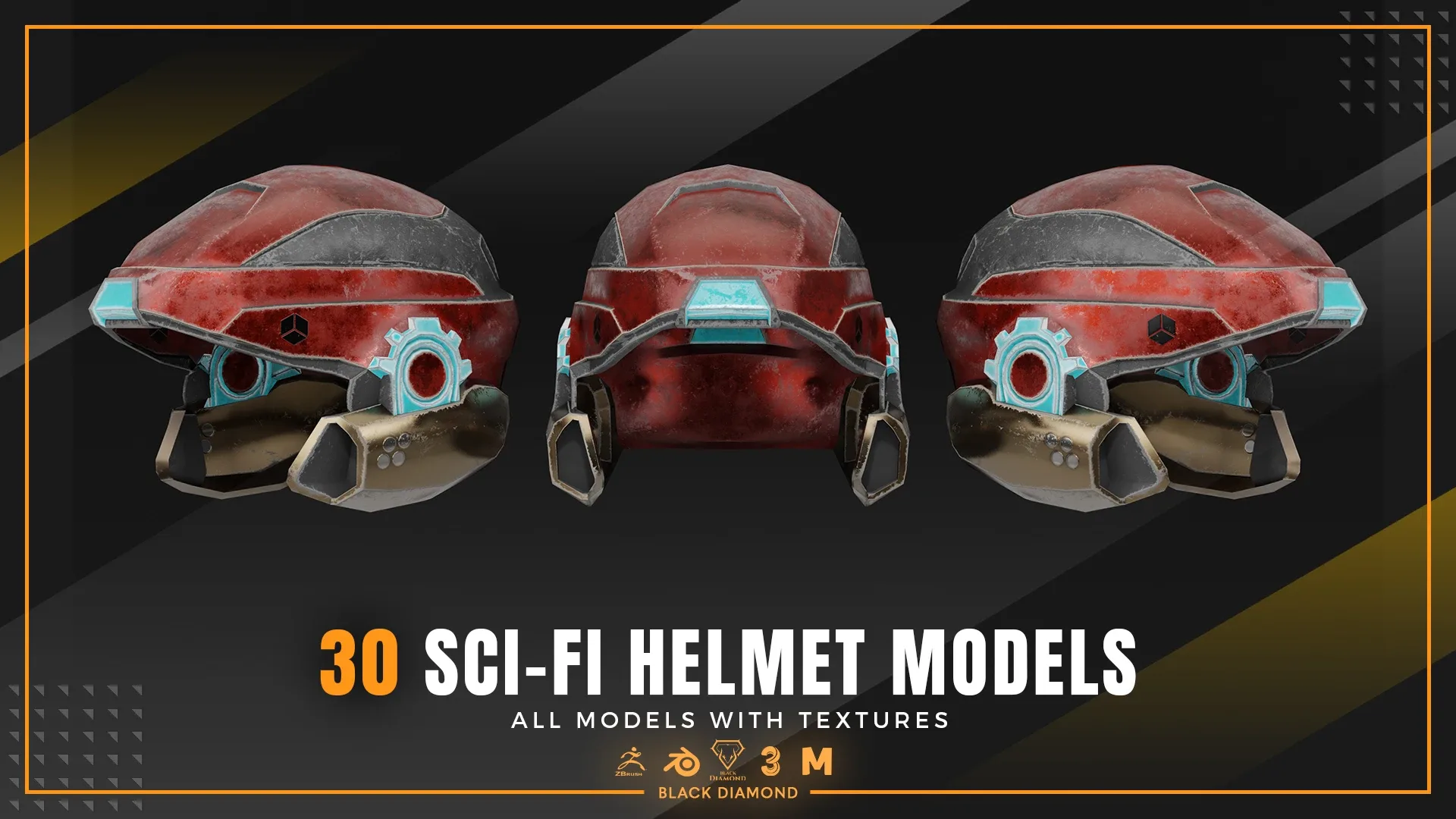 30 Sci Fi Helmet Models with Textures