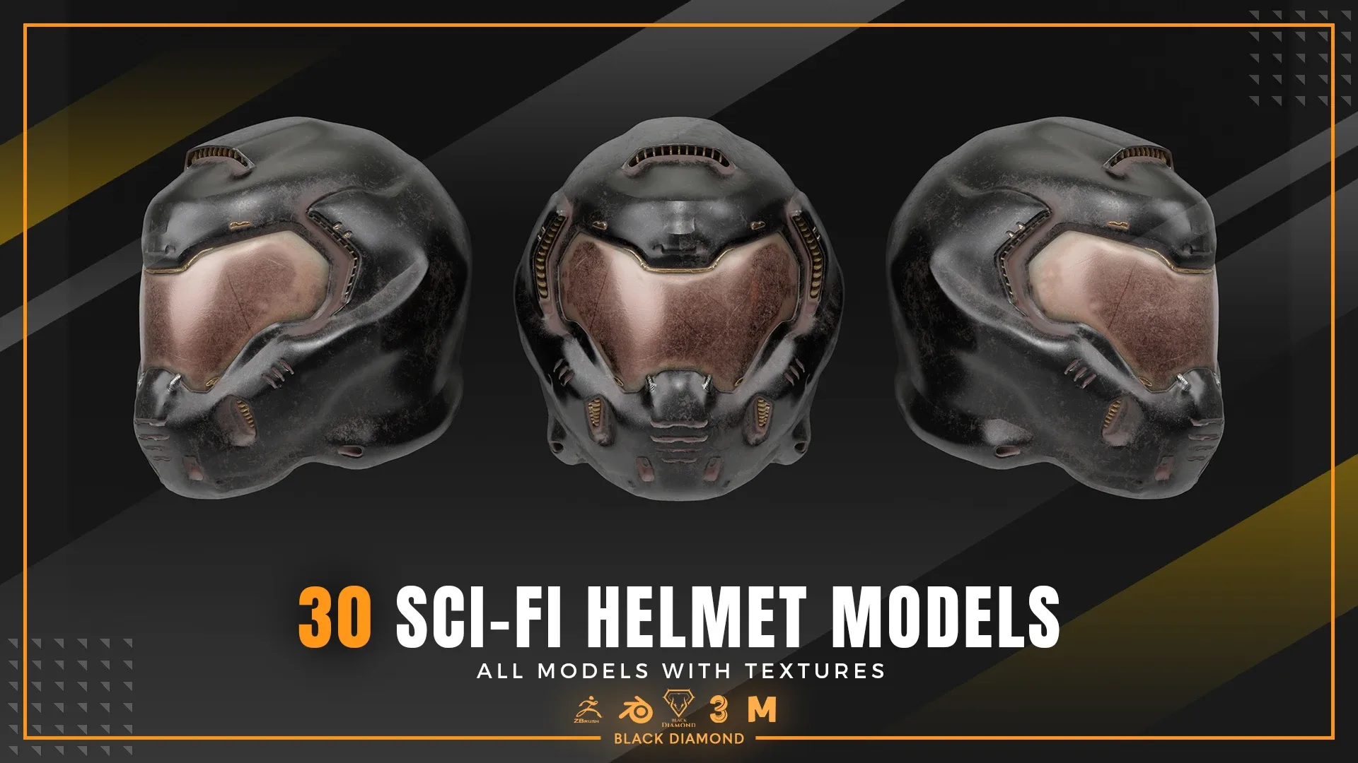 30 Sci Fi Helmet Models with Textures