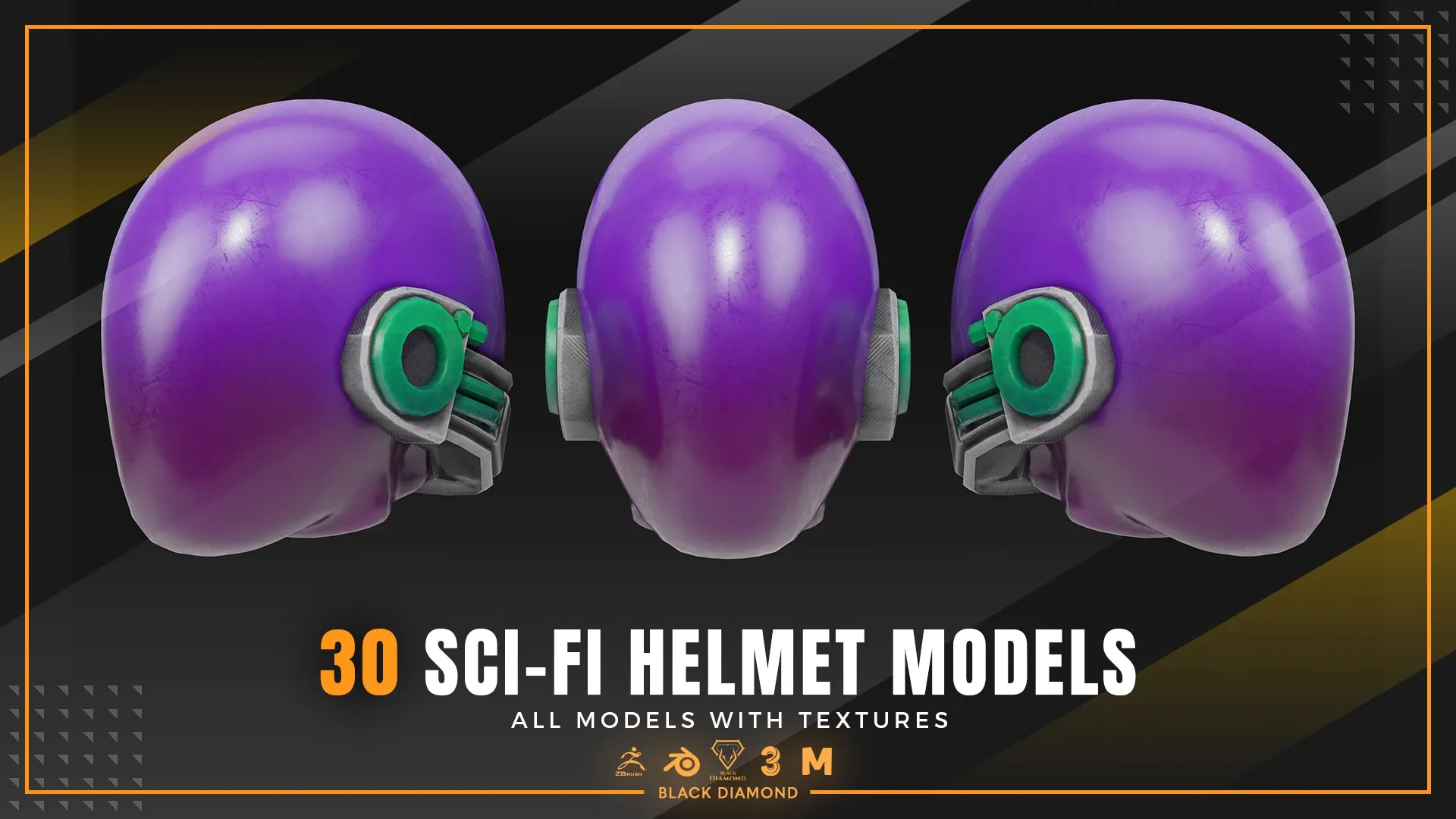 30 Sci Fi Helmet Models with Textures