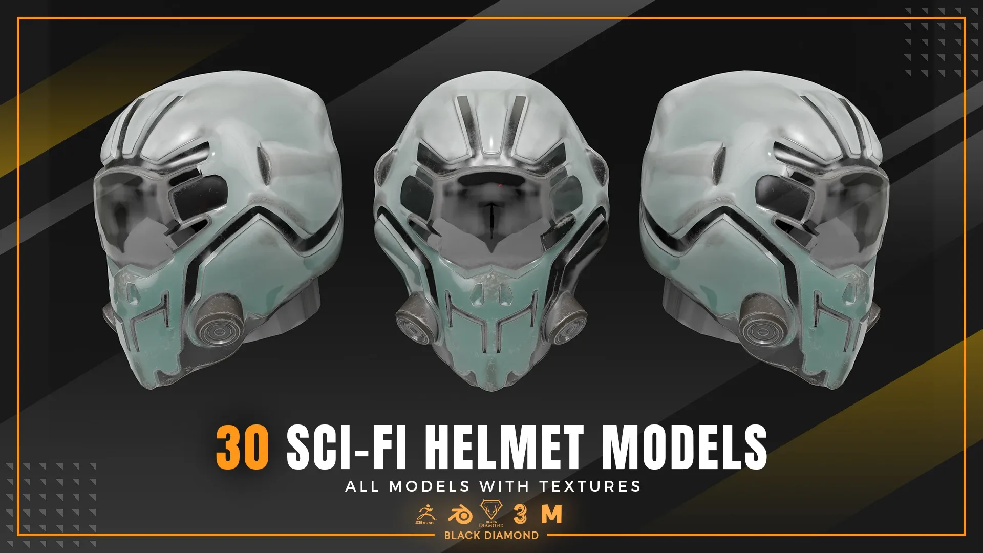 30 Sci Fi Helmet Models with Textures