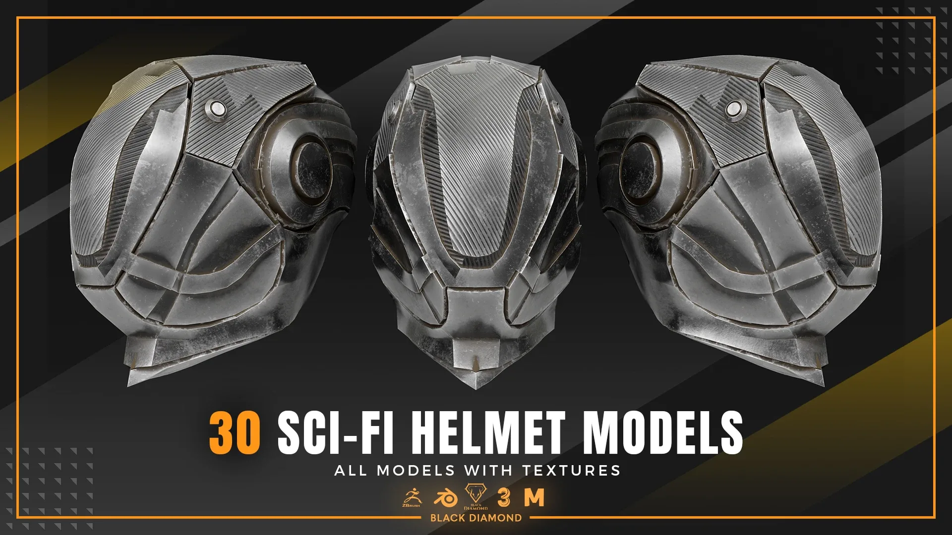 30 Sci Fi Helmet Models with Textures