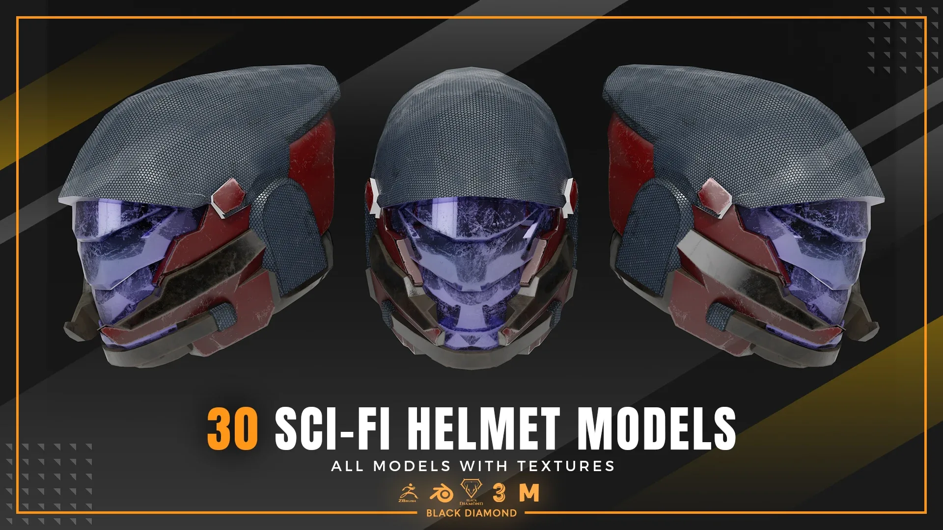 30 Sci Fi Helmet Models with Textures