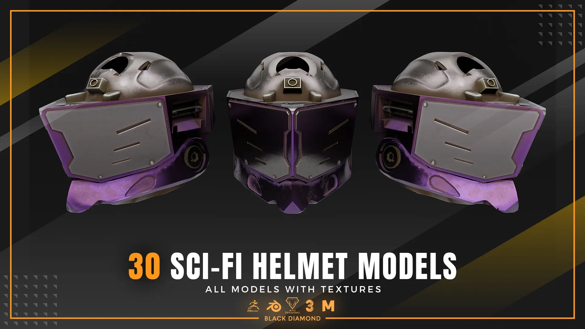 30 Sci Fi Helmet Models with Textures