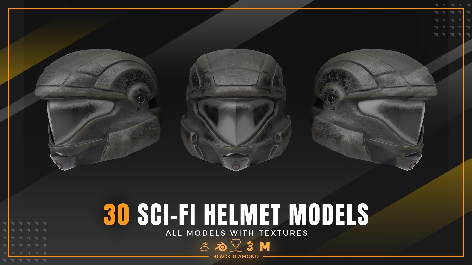 30 Sci Fi Helmet Models with Textures