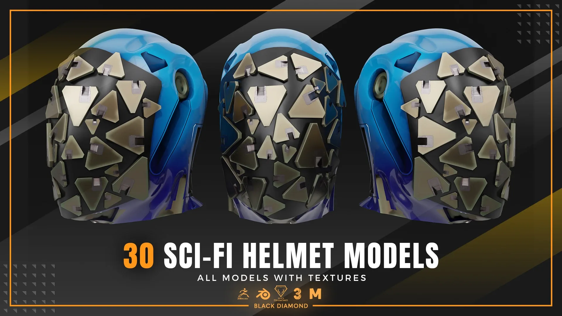 30 Sci Fi Helmet Models with Textures