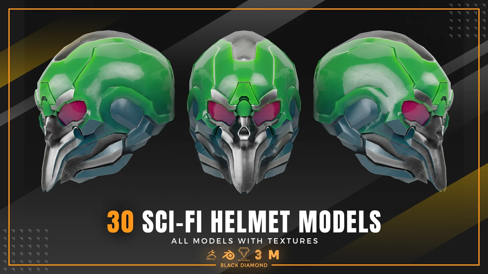 30 Sci Fi Helmet Models with Textures