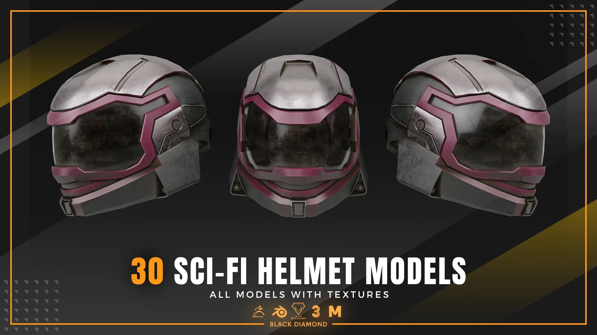 30 Sci Fi Helmet Models with Textures