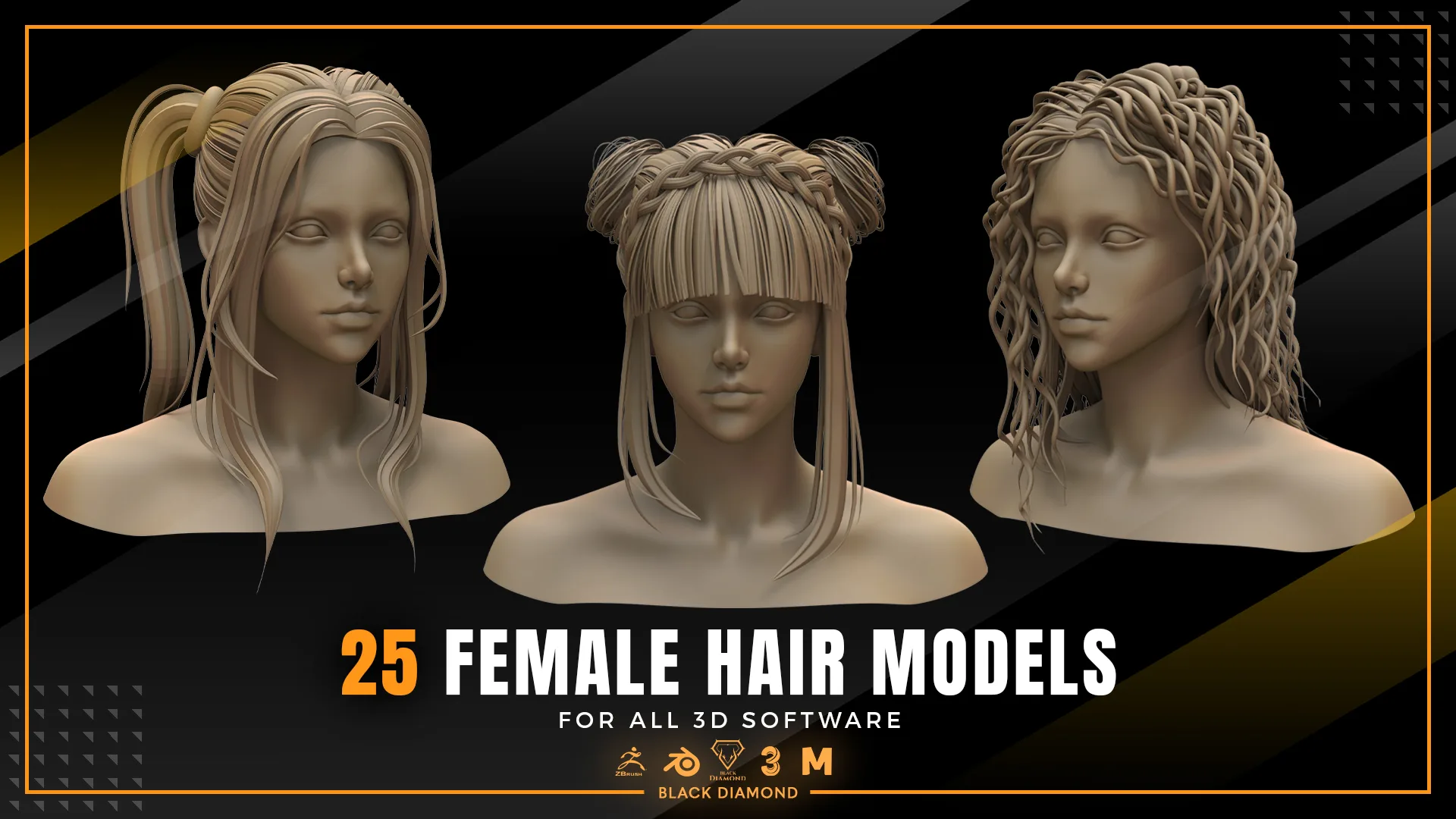 25 Hair Models ( All 3d Software )