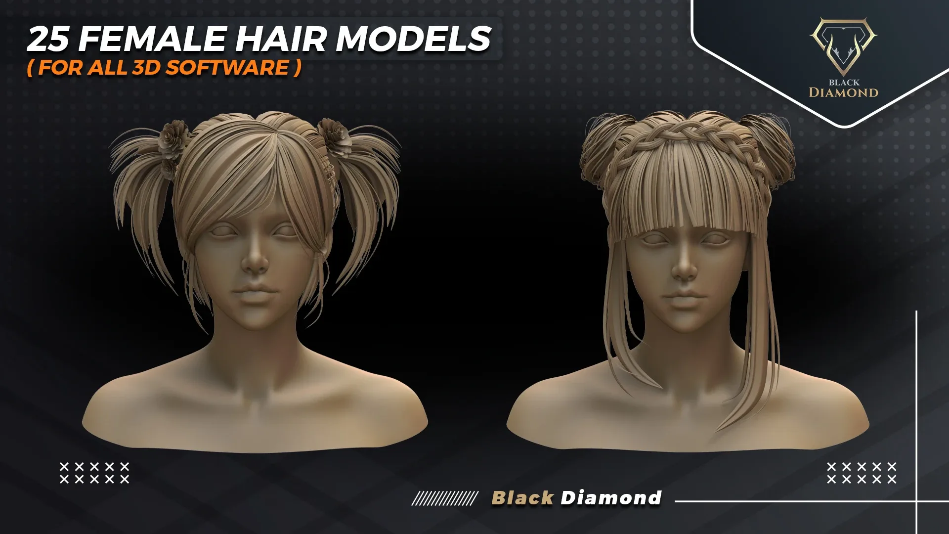 25 Hair Models ( All 3d Software )