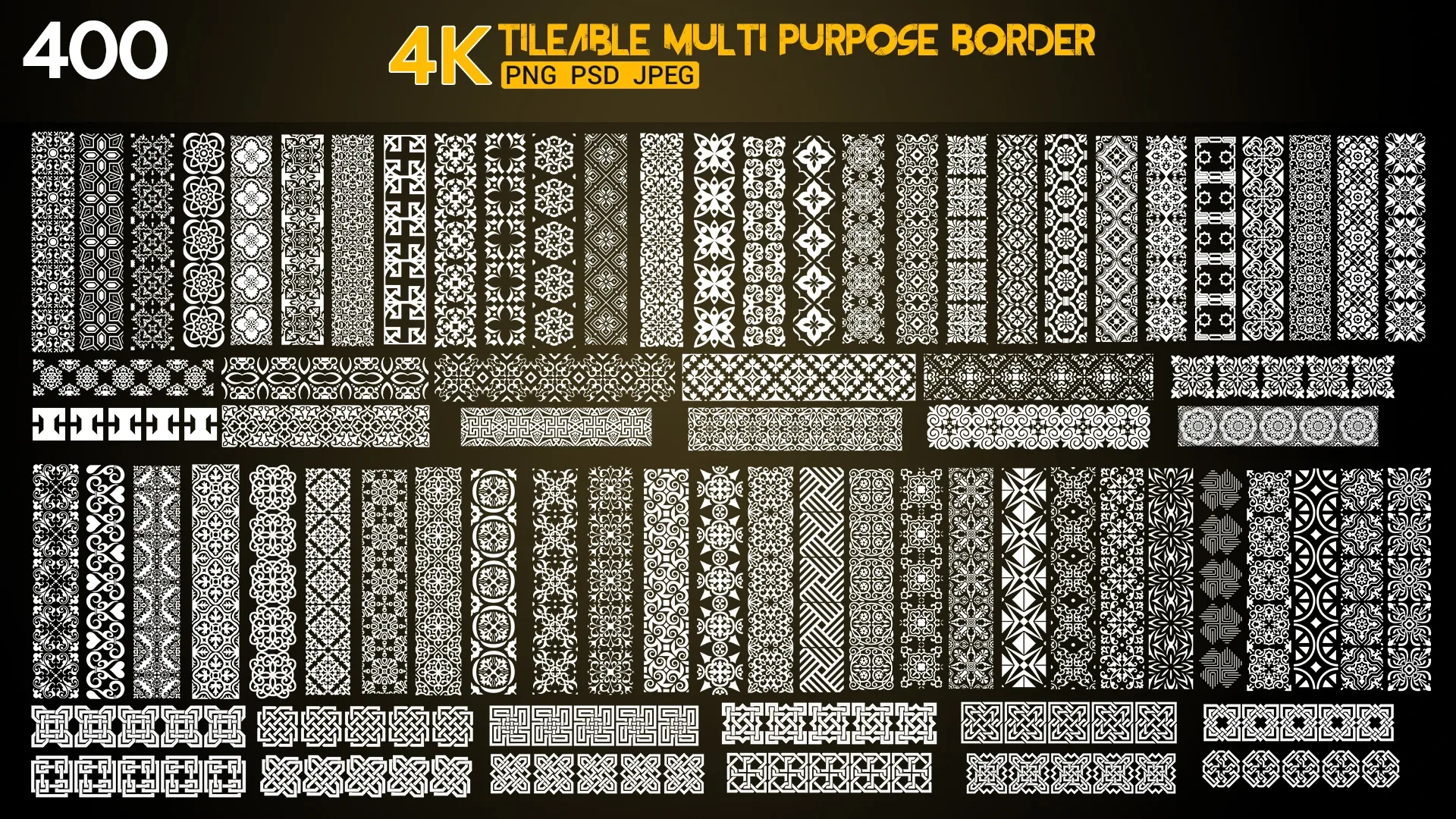 400 | 4K Multi Purpose Ornamnet-Pattern Alpha pack - PSD+PNG+JPG