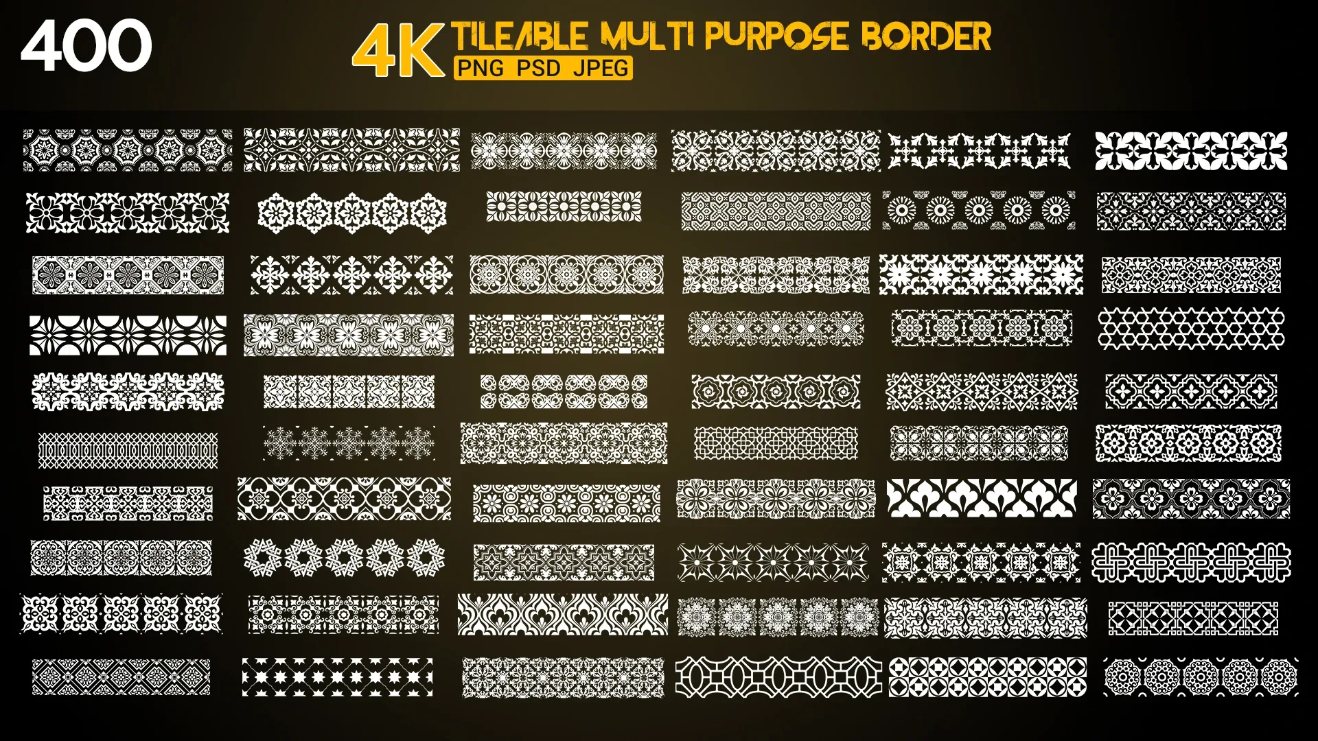 400 | 4K Multi Purpose Ornamnet-Pattern Alpha pack - PSD+PNG+JPG