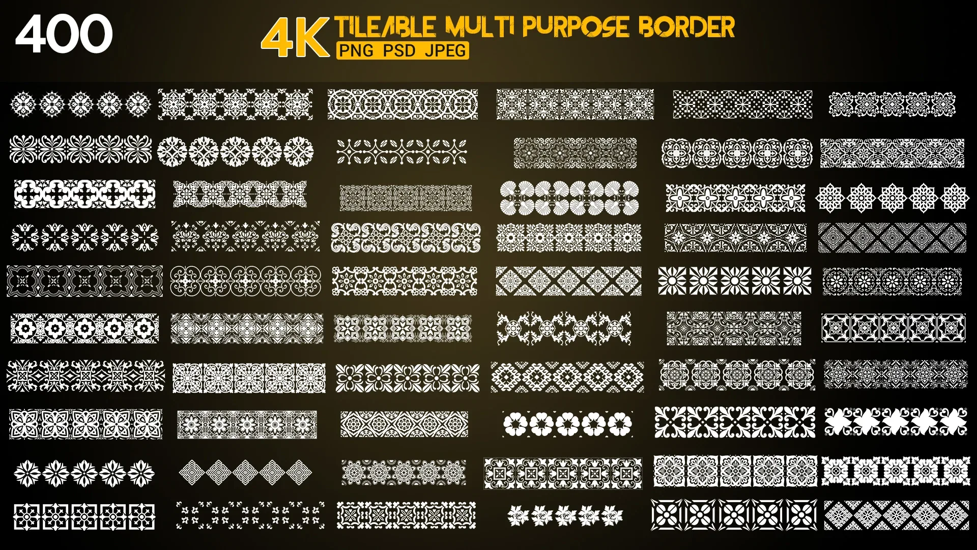 400 | 4K Multi Purpose Ornamnet-Pattern Alpha pack - PSD+PNG+JPG