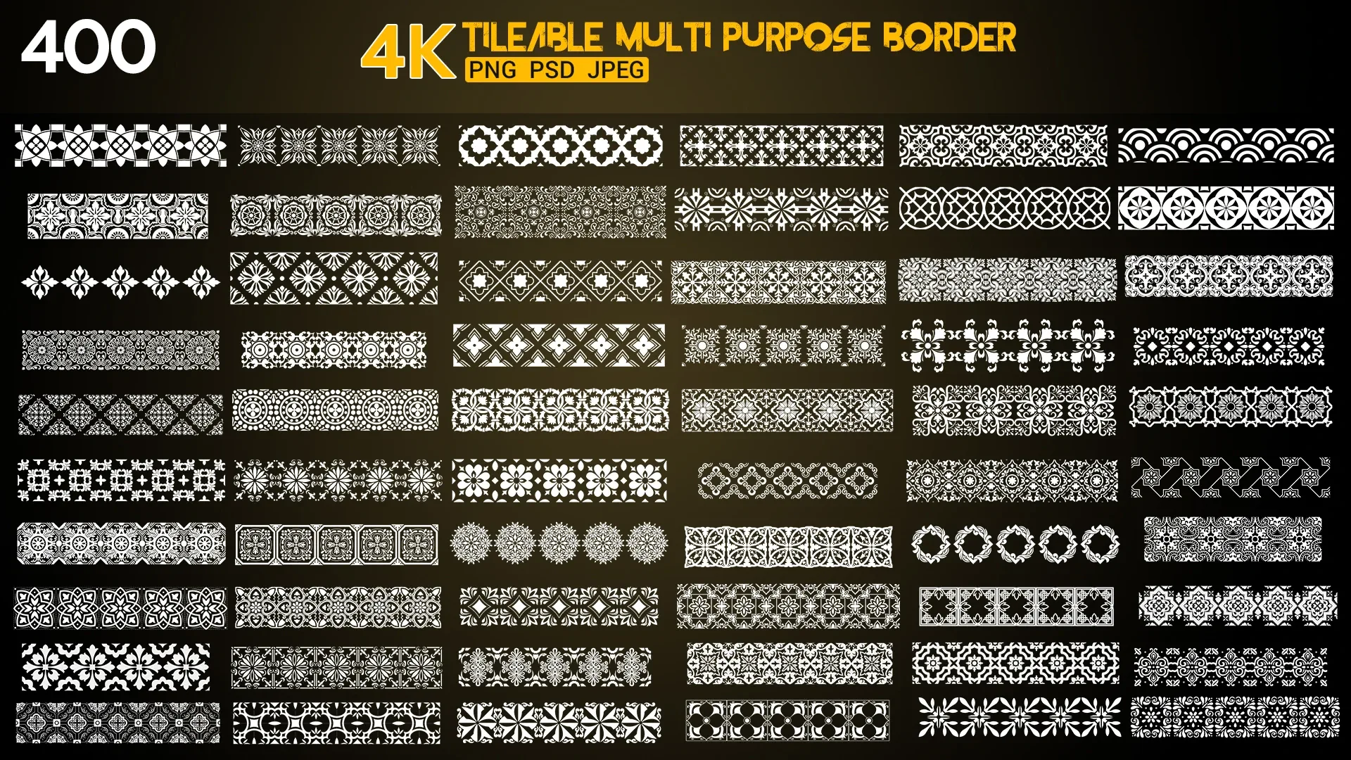 400 | 4K Multi Purpose Ornamnet-Pattern Alpha pack - PSD+PNG+JPG