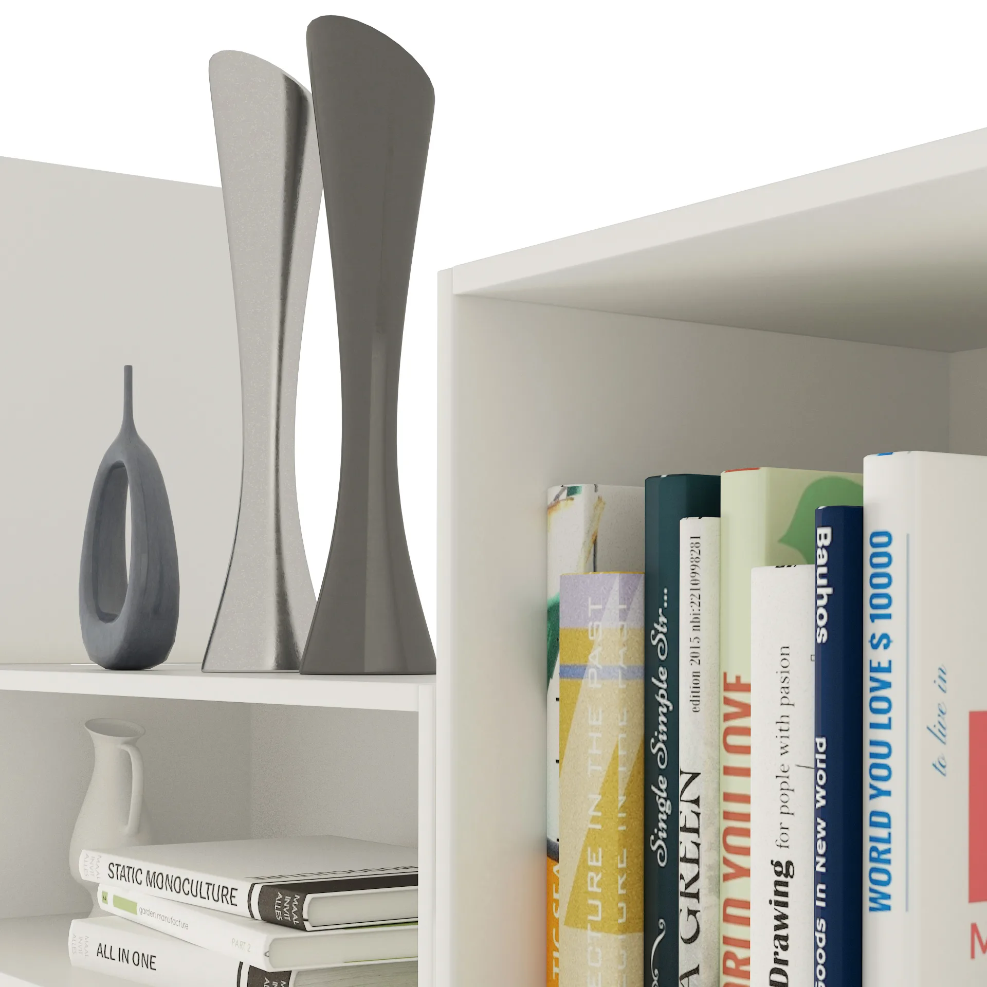 Boxed floating Library shelves 3d model