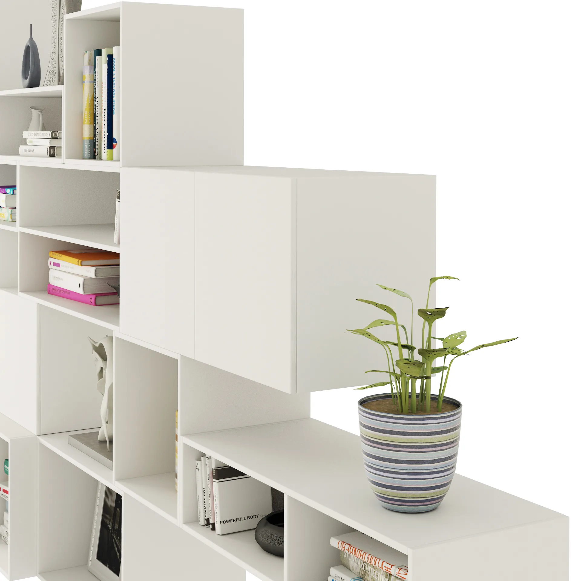 Boxed floating Library shelves 3d model