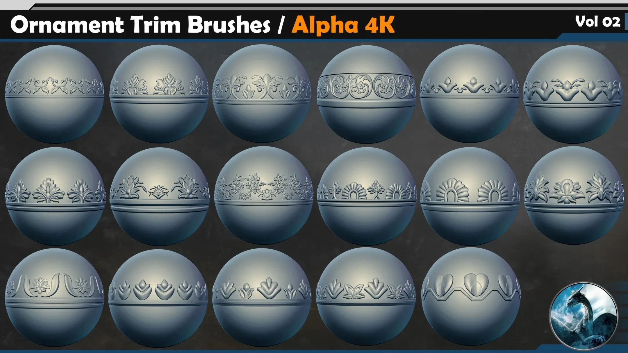 90 Ornament Trim Brushes Vol 02