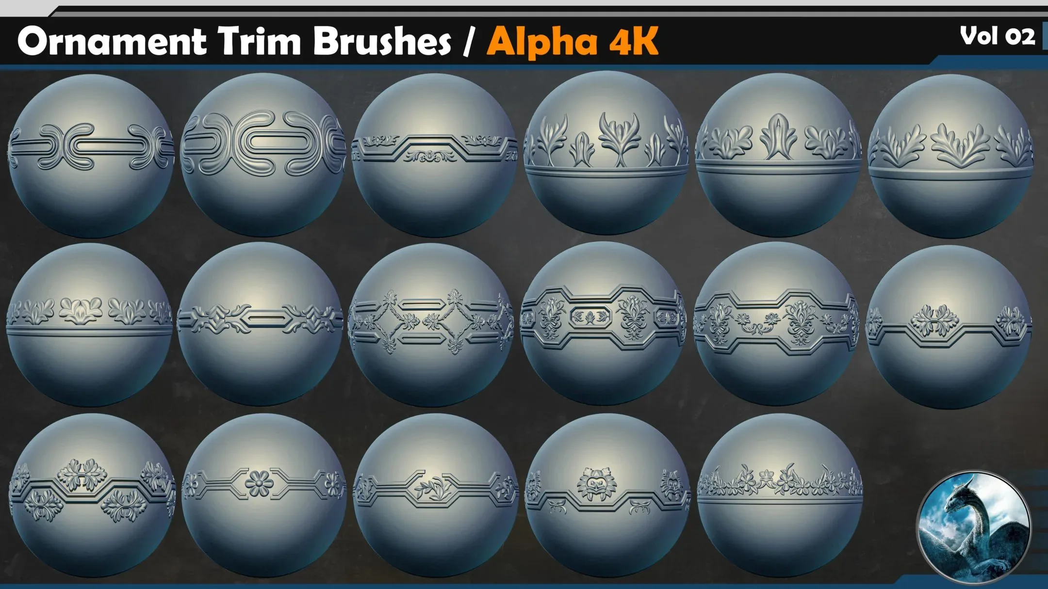 90 Ornament Trim Brushes Vol 02