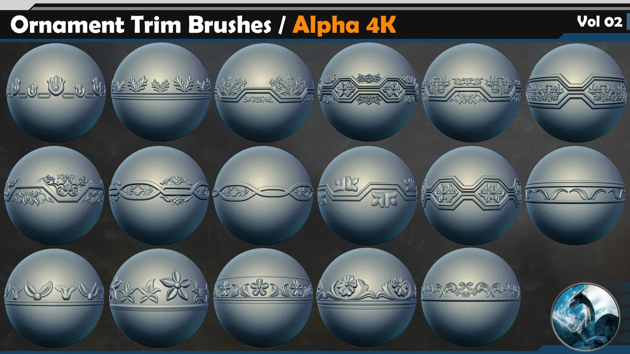 90 Ornament Trim Brushes Vol 02