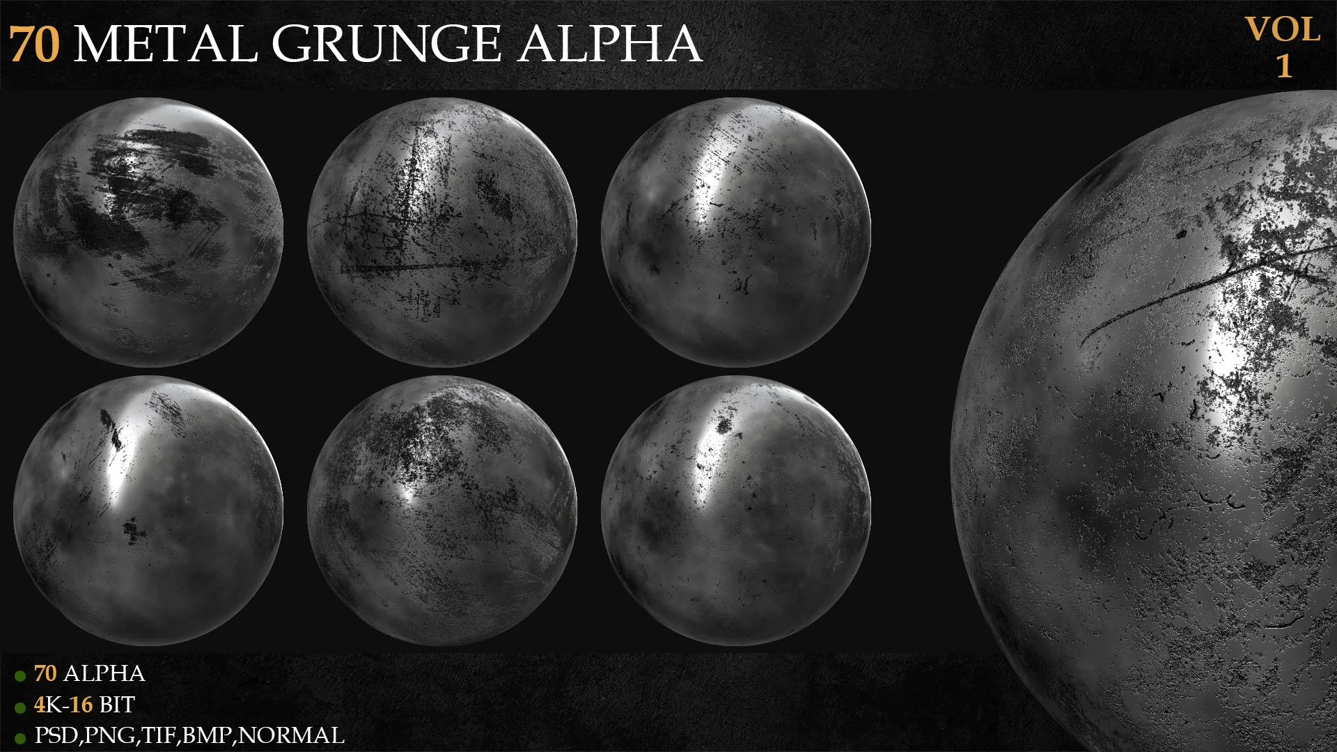 70 Metal Grunge Alpha-VOL 1 - FlippedNormals