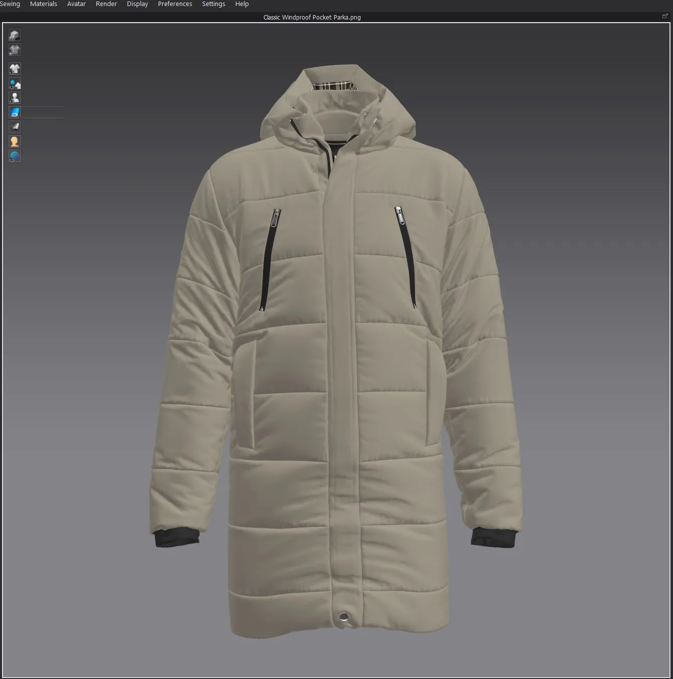 Classic Windproof Pocket Parka, marvelous designer,clo3d